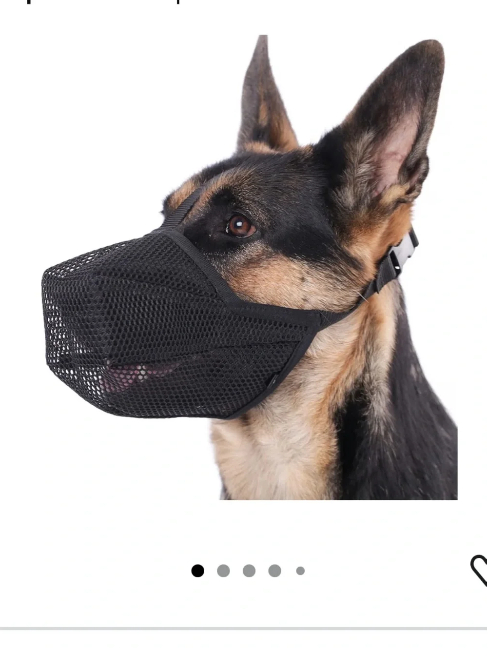 Black Breathable Mesh Dog Muzzle with Adjustable Straps